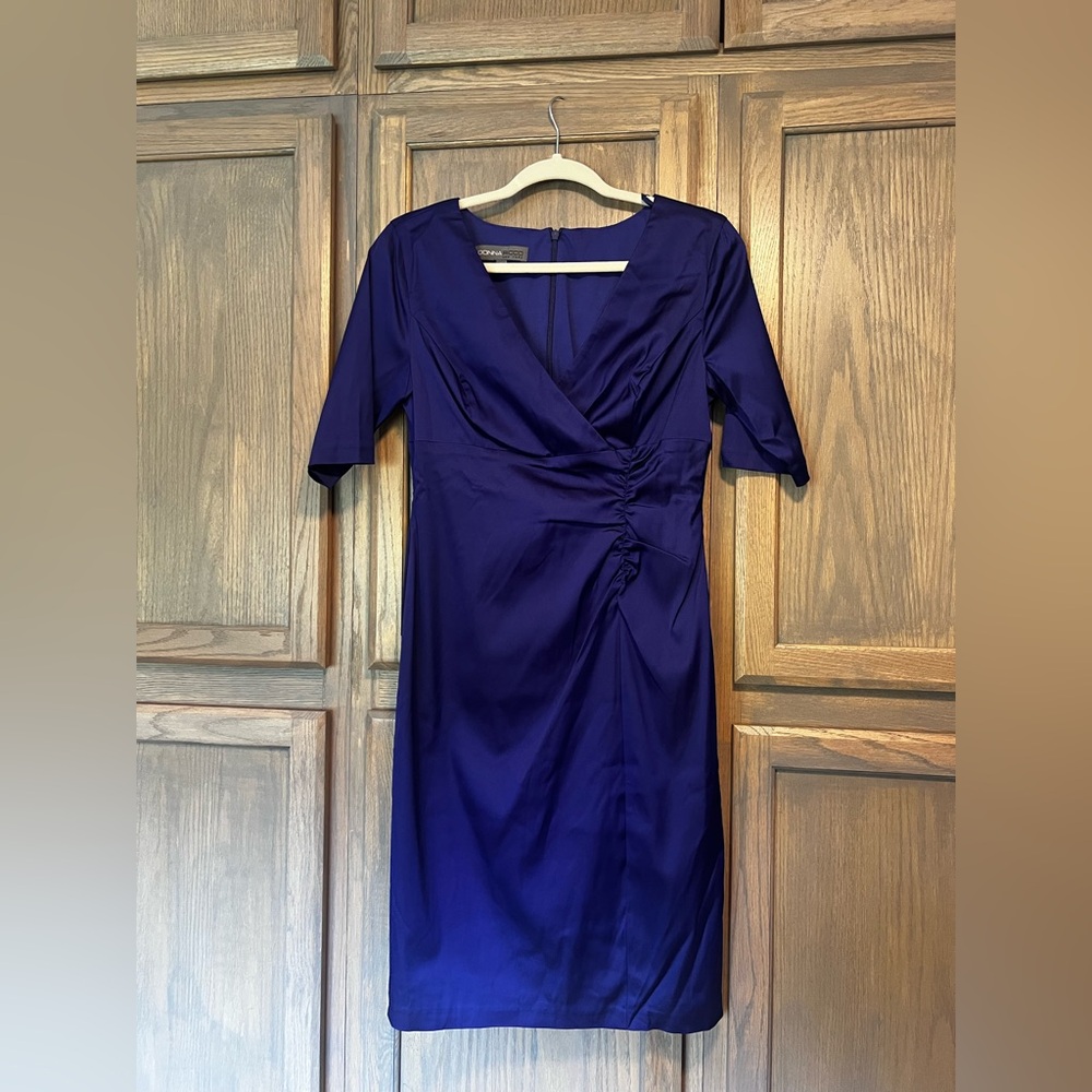 Donna Ricco Royal Blue Satin Dress